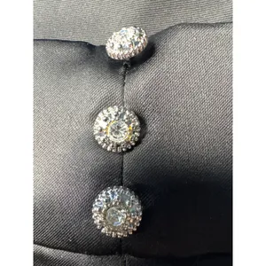 White House Black Market Black Embellished Crystal Button Ankle‎ Pants Womens 6 thumbnail 7