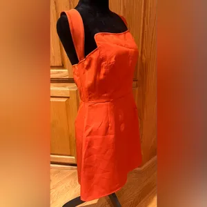 CIDER Structured Bodice Halter A-Line‎ Mini Dress Burnt Orange Size Large thumbnail 3