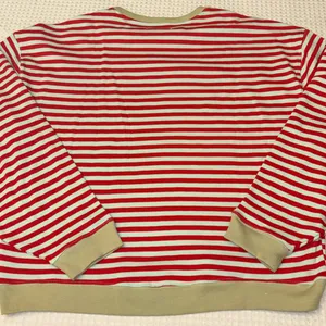 NEW! We The Classic Striped Oversized Crewneck Sweatshirt LARGE Red thumbnail 10