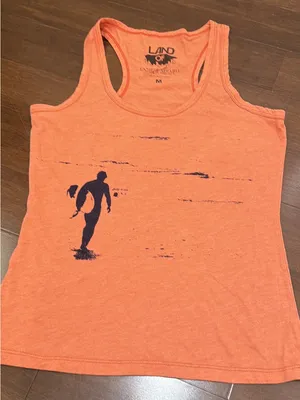 Land of Apparel Orange Surf Tank Top size medium thumbnail 1