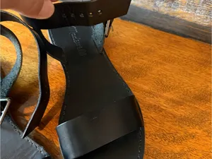 Madewell Black Leather Ankle-Strap flat Sandals size 6 thumbnail 3