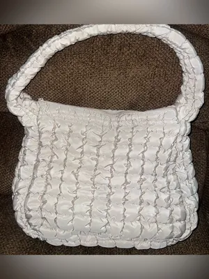 Wild Fable Off-White Puffer Hobo Crossbody Shoulder Bag NWOT purse tote thumbnail 2
