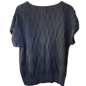 Helen Sue Made in U.S.A.size L black cotton blend knit top. Preppy casual vintag thumbnail 2
