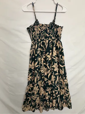 Patrons of Peace Women’s Floral Smocked Midi Dress M Excellent(A836) thumbnail 7
