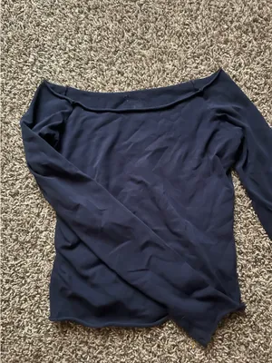 John Galt Navy Blue Off-The-Shoulder Top thumbnail 2