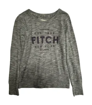 Abercrombie‎ & Fitch FITCH Gray Long Sleeve Knit Top XS thumbnail 1