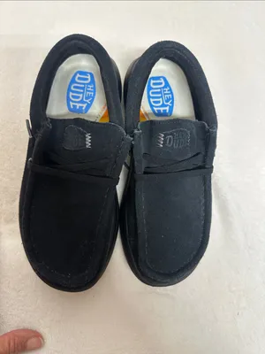 Hey Dude Kids Black Slip-On Moccasins thumbnail 8