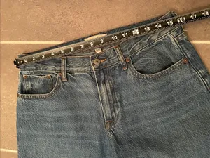 Abercrombie & Fitch Women's Dark Blue Straight Leg Jeans thumbnail 3