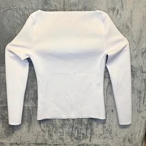 1953 | Abercrombie‎ & Fitch Matte Jersey Boatneck Long Sleeve Top White Women M thumbnail 2