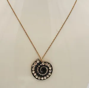 Vintage-Inspired Spiral Rhinestone Pendant Necklace thumbnail 3
