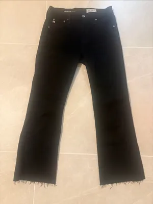 Agolde Women's Black Bootcut Jeans with Frayed Hem thumbnail 1
