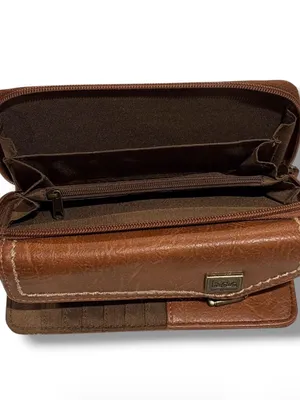 BOC Born Concept Cognac Brown Organizer Flap Wallet Clutch thumbnail 3