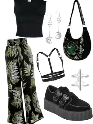 Disturbia Wide-Leg Fern Print Pants, 4 thumbnail 8