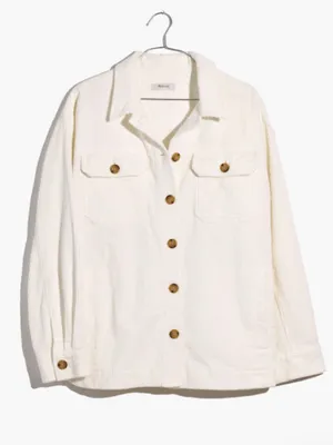 Madewell Corduroy Shirt Jacket Shacket Ivory S thumbnail 1