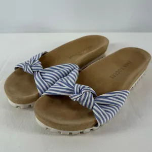 Jack Rogers Phoebe Knotted Comfort Slide Sandals in White Blue Stripe Size‎ 8 thumbnail 4
