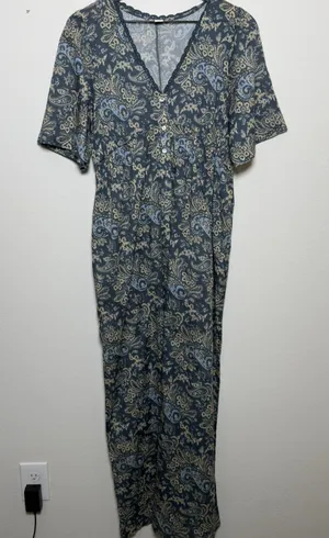 Sundance‎ Women Daybreak Maxi Dress Small Paisley V-Neck Half Sleeve Cottagecore thumbnail 1