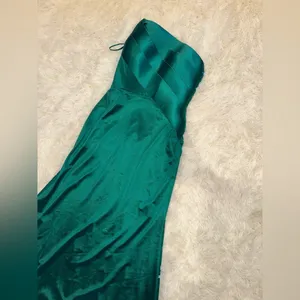 NEW Betsy and Adam Royal emerald green Strapless Satin Mermaid Gown Sz 6 thumbnail 5