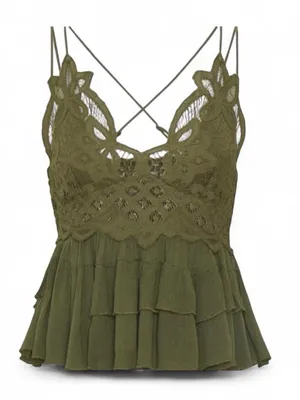 NWT Free People Adela Cami Olive Green thumbnail 2
