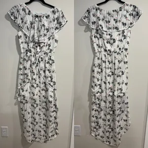 Elliatt Womens Sheer Flora Bloom Maxi Fluncy Ruffled Dress White Pink Size Small thumbnail 4