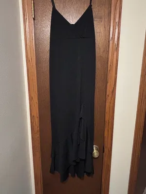 Younique Black High-Low Ruffle Slip Dress- Medium thumbnail 4