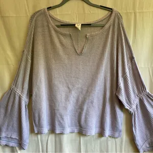 We The Free by Free People Light Purple Dahlia Bell Sleeve Top thumbnail 4