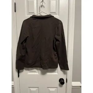 Talbots Jacket Women's med Dark Brown Full Zip, Pockets. Heavy. Comfy thumbnail 5