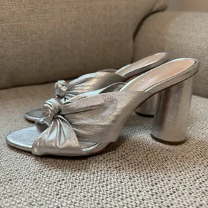 Loeffler Randall Celeste Silver Knot‎ Heeled Mule Sandal Size 6.5 thumbnail 2