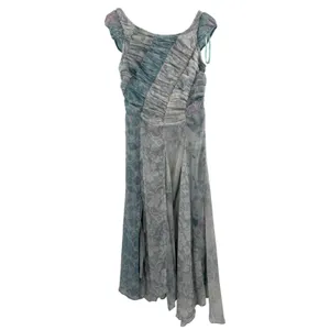 FREE PEOPLE Dress Size 2 Heart to Heart Midi Fairy Ocean Blue Ruched Flowy NWT thumbnail 16