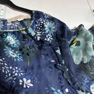 Ann Taylor Loft Navy Blue Winter Garden Floral Flounce Dress Size S‎ Feminine thumbnail 11
