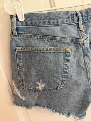 AGOLDE Parker‎ Denim Shorts Size 29 High Rise Distressed Raw Hem Button Fly thumbnail 3