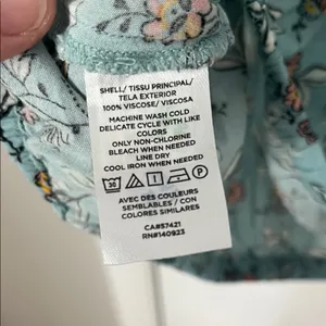LOFT Women's Floral Blouse - Teal and Multicolor thumbnail 2