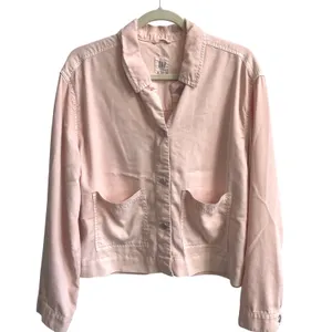 GAP Women Large‎ Soft Pink Tencel Button Up Jacket Casual Everyday Outerwear thumbnail 2