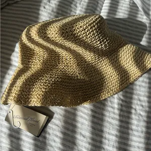 Universal Thread straw crochet bucket hat natural S/am thumbnail 4