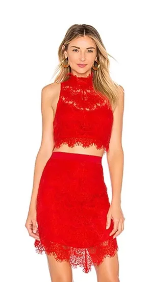 Free People Sabina Ginger Set in Red Size Small thumbnail 1