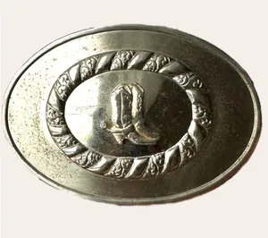 Vtg Belt Buckle Cowboy Boots Nickel Plated 90’s Western Rodeo Cowgirl Silver‌ thumbnail 5