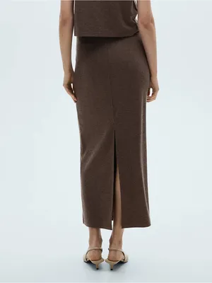 Mango MNG - NWT Brown Knit Maxi Skirt Pencil Style thumbnail 4