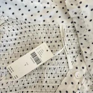 Anthropologie Long-Sleeve Smocked Tiered Polka Dot Maxi Dress Size Small New thumbnail 4