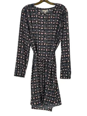 "Loft" Multicolor Geometric Long Sleeves Shirttail Dress Size: Xl thumbnail 3