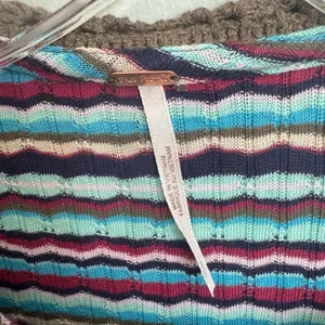 Free People One Way Baby Polo Tee cool combo blue motif NWT S thumbnail 5