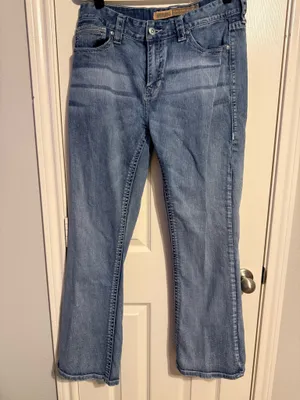 Rock & Roll Denim Mens Double Barrel Bootcut jeans 34/32 light wash EUC thumbnail 2