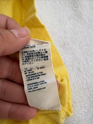 Abercrombie & Fitch size large Yellow baby Logo Tee flaw y2k preppy thumbnail 9