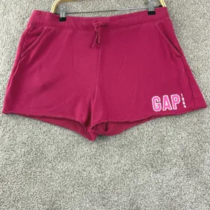 GAP Logo 1969 Fleece Short Size L Fuschia Spellout Y2K Comfy Loungewear Heritage thumbnail 2