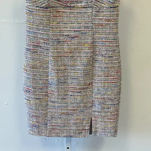 A. Byer Multi Color Tweed Mini Dress Sleeveless Square Neck Slit 1131L90 Small thumbnail 4