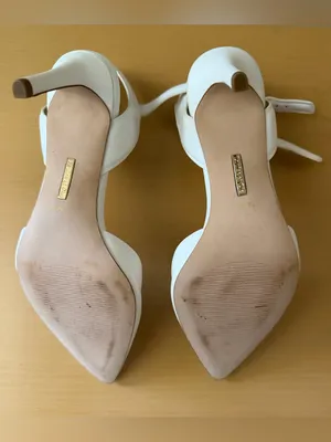 Louise et Cie Womens 7.5 White Leather D’Orsay Pumps Pointed Toe Ankle Strap thumbnail 7