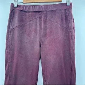 Free People Midnight Burgundy Faux Suede High Rise‎ Ankle Leggings Size S thumbnail 3