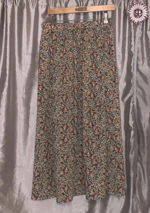 SheIn Boho Floral Print Long Elastic Waist A-Line Skirt thumbnail 1