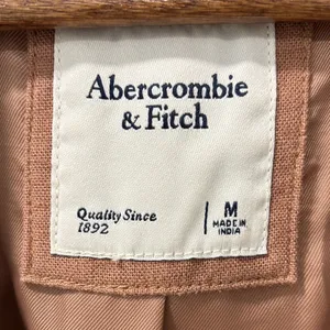 Abercrombie & Fitch Women’s Relaxed Fit Linen Single Button Blazer Sz M Brown thumbnail 6