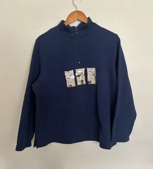Halloween 1/4 zip Blue Size XL thumbnail 1
