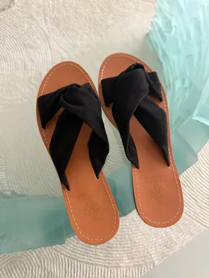 The royal standard suede knot slide sandals thumbnail 3