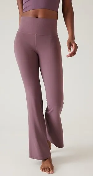 Athleta SALUTATION STASH FLARE High Rise PANT in Damask Mauve XS thumbnail 1